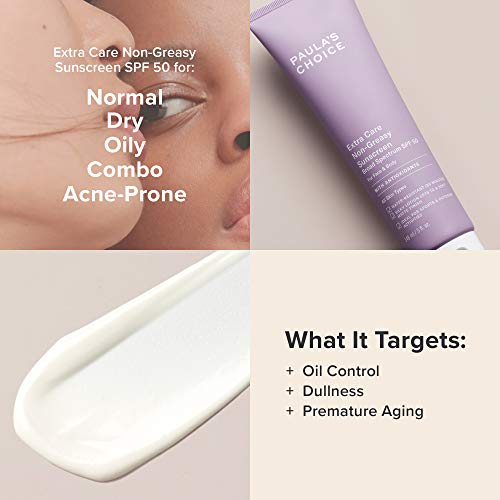 Buy now Paula's Choice Extra Care Oil Free Sunscreen for Face, SPF 50 Face & Body Sunscreen, Daily Moisturizing Lotion with Aloe & Vitamin A/C, Sweat & Water Resistant, Fragrance-Free, UVA/UVB Protection, 5oz at indiglob india