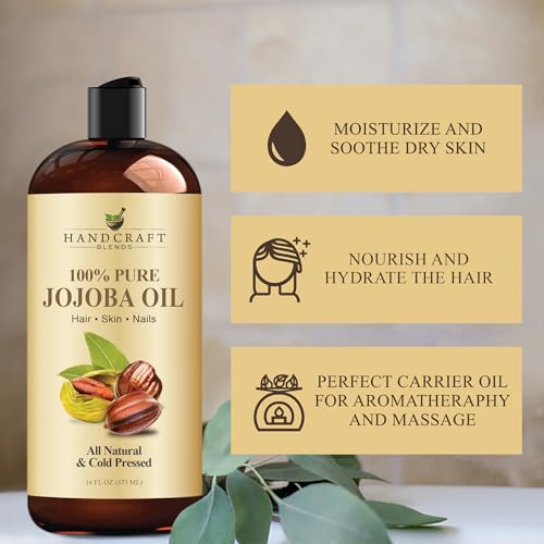 Buy now Handcraft Blends Jojoba Oil | 100% Pure and Natural | Ayurvedic Skin Care | Premium Grade Carrier Oil | Face | Skin | Hair | Massage | Cold-Pressed | Hexane-Free | 16 Fl Oz at indiglob india