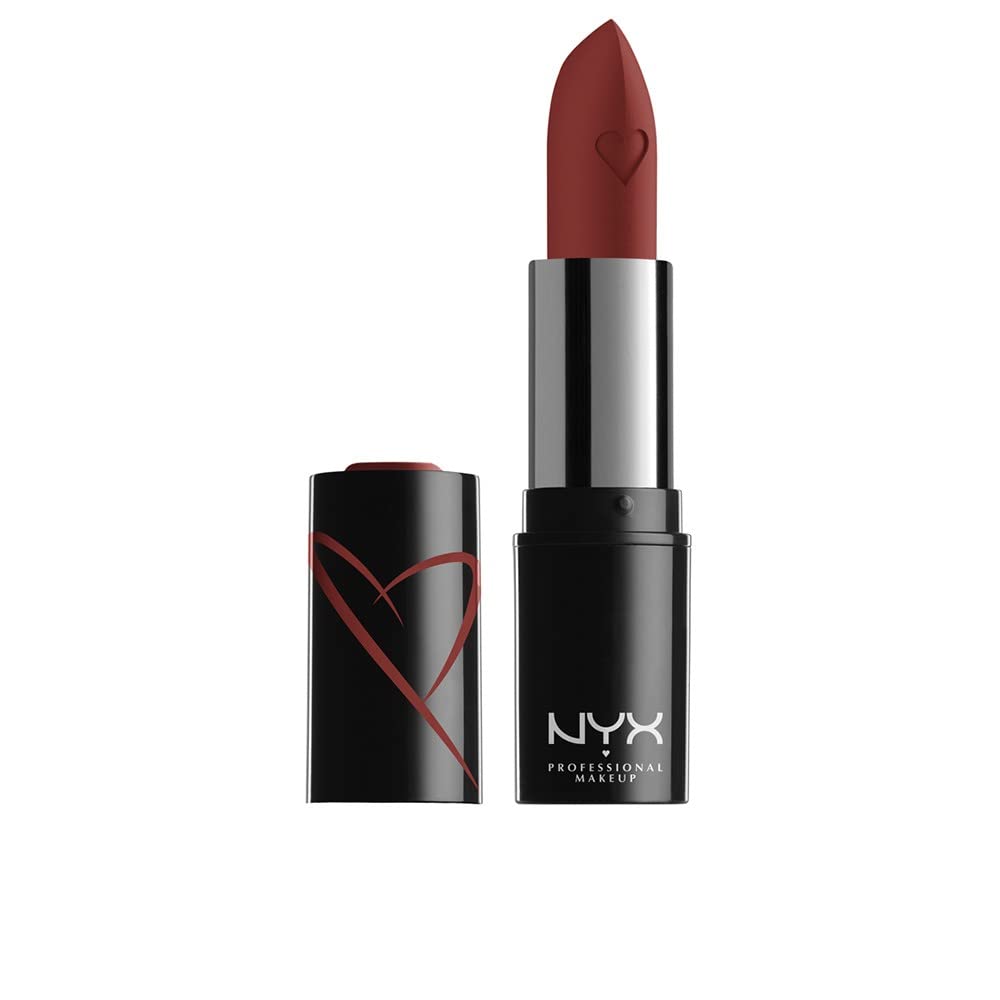 Buy now NYX PROFESSIONAL MAKEUP Shout Loud Satin Lipstick, Infused With Shea Butter - Hot In Here (Burnt Red) 1 Count (Pack of 1) Hot In Here at indiglob india