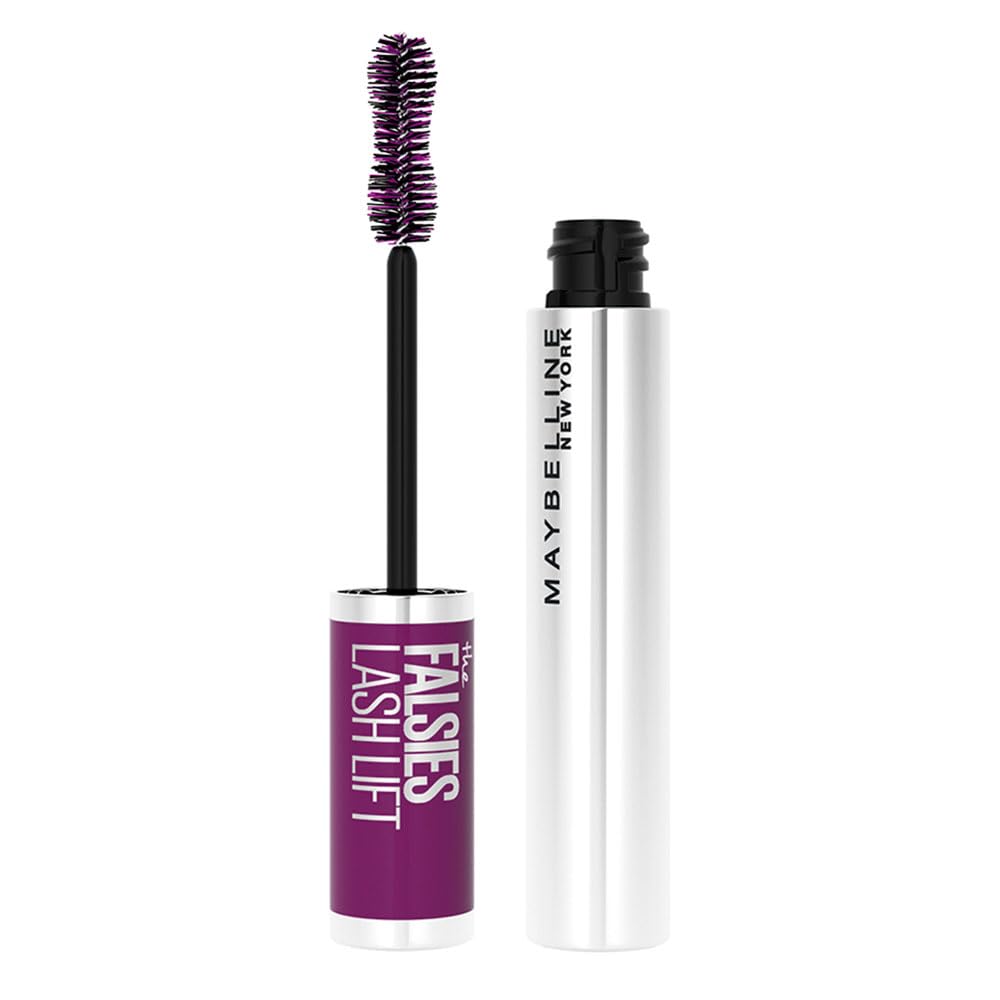 Maybelline The Falsies Lash Lift Washable Mascara Volumizing, Lengthening, Lifting, Curling, Multiplying, Eye Makeup, Blackest Black, 1 Count