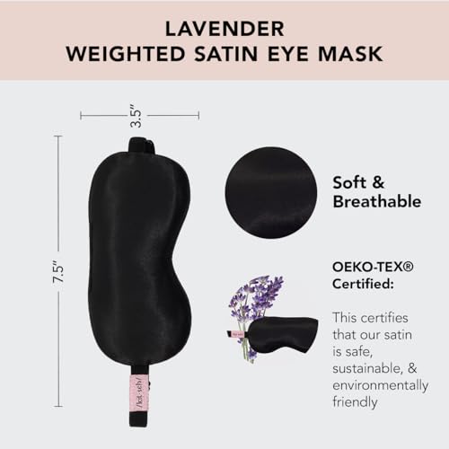Buy now Kitsch Weighted Satin Sleep Mask - Weighted Eye Masks for Sleep and Travel - Lavender Sleeping Mask for Women and Men - Light Blocking, Adjustable Strap, Ultra-Soft (4.1oz/116g) at indiglob india