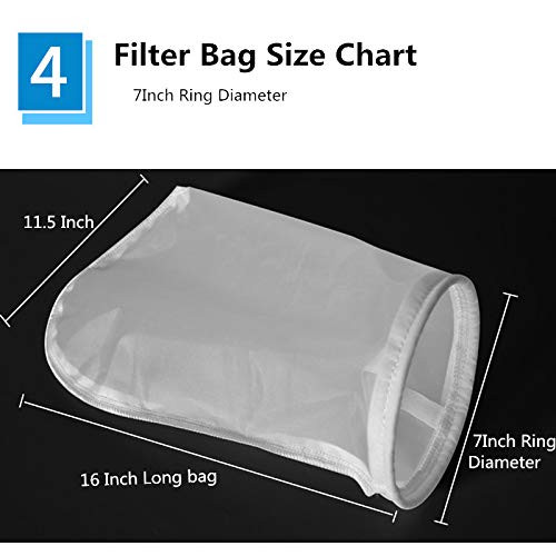Buy now Nylon Mesh Filter Socks 7 Inch Ring 150 Micron 16 Inch Long NMO Aquarium Filter Bags -1Pack (150 Micron 7" x 16") at indiglob india