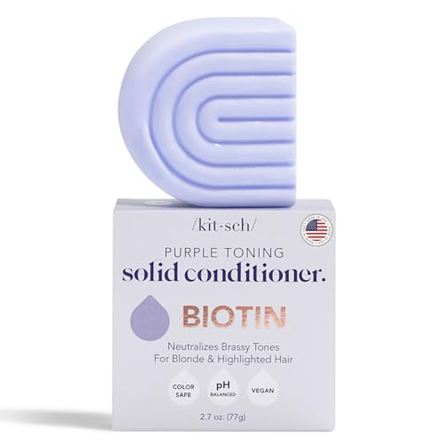 Buy now Kitsch Toning Purple Conditioner For Blondes & Color Treated Hair - Conditioner Bar For Women & Men - With Biotin for Strengthening & Neutralizing Brassy Tones - Vegan, Silicone & Sulfate Free - 2.7oz at indiglob india