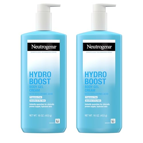 Buy now Neutrogena Hydro Boost Body Gel Cream, Hydrating Body Lotion with Hyaluronic Acid for Sensitive Skin, Fragrance-Free Hyaluronic Acid Moisturizer, 16 oz, 2 Pack at indiglob india