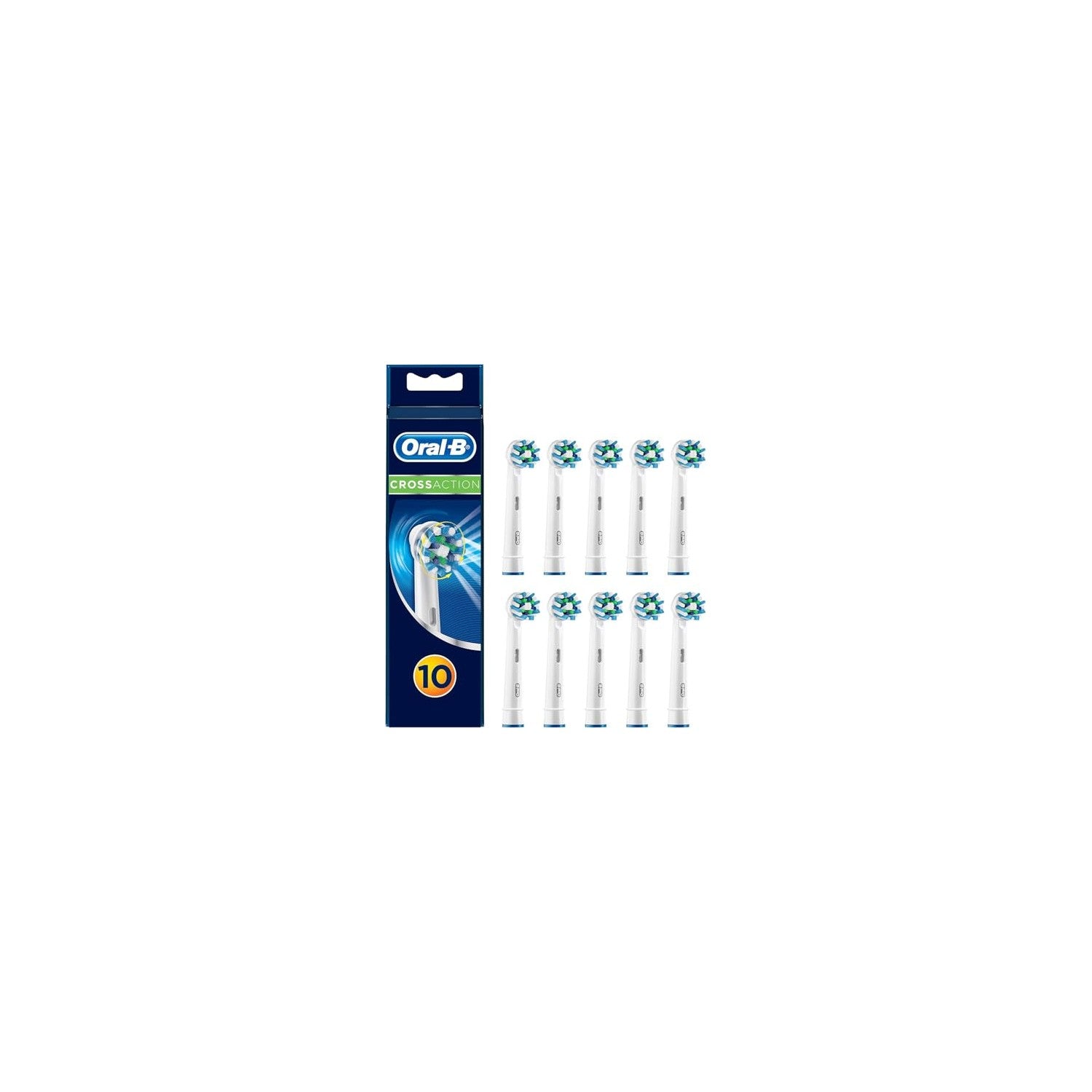 Buy now Oral-B Pro Cross Action Toothbrush Heads for Electric Toothbrush, Pack of 10, Suitable for a Post Box at indiglob india