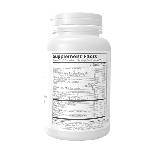 Buy now NOW Foods Solutions, Hair, Skin and Nails, Clinically Advanced, Support with Clinically Tested Cynatine??, 90 Veg Capsules at indiglob india