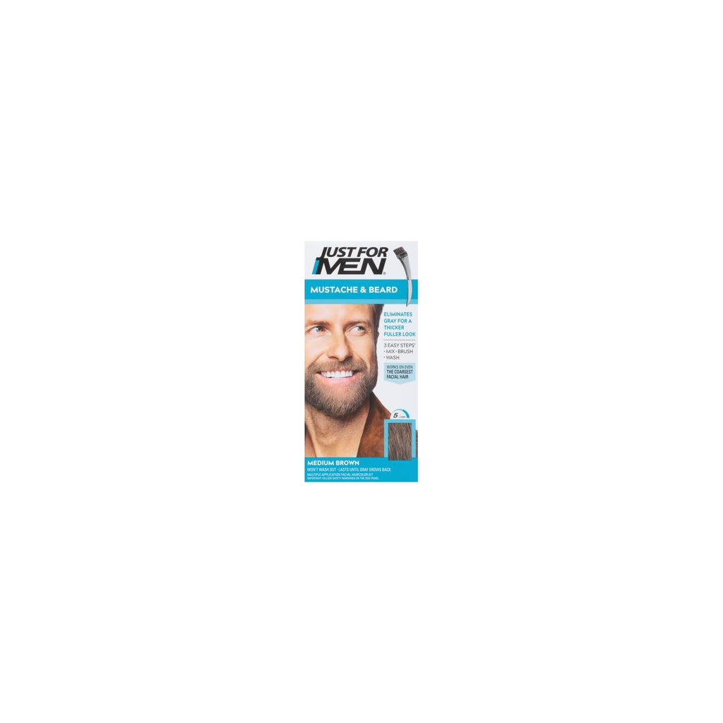 Buy now JUST FOR MEN Color Gel Mustache & Beard M-35 Medium Brown 1 ea at indiglob india