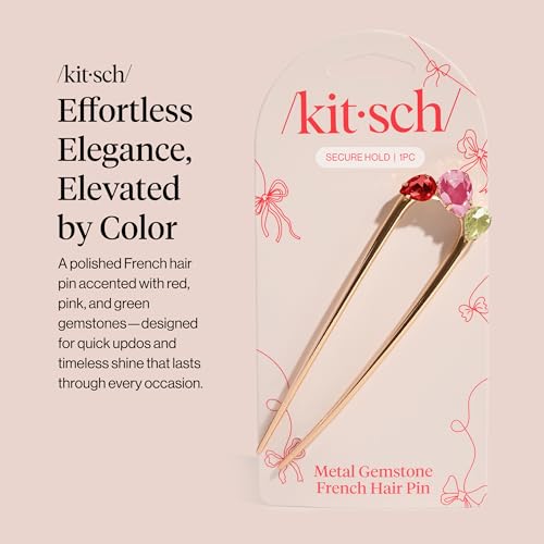 Buy now Kitsch French Hair Pins for Women â€“ Elegant & Durable Metal Hair Fork for Updos, Chignon, Bun & Twist Hairstyles, Secure Hold All Day, Comfortable Fit | Ideal Gifts for Women- Gold, 1pc at indiglob india