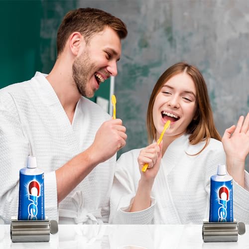 Buy now The Original Toothpaste Squeezer Tube Roller Stainless Steel 2 Pieces Tube Squeezer Rollers, Saves Toothpaste, Creams, Puts an end to Waste - Simple and Practical (Silver) 2.4 inch Wide at indiglob india