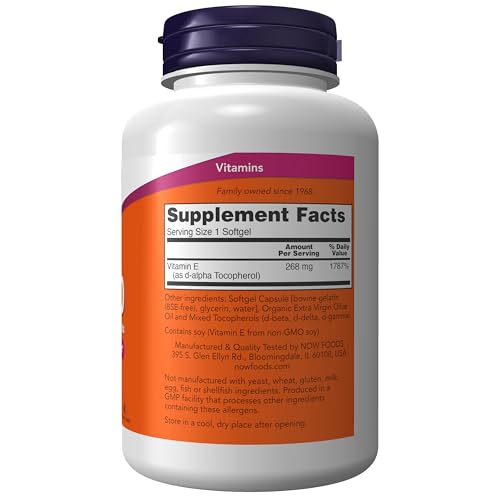 Buy now NOW Foods Supplements, Vitamin E-400 IU Mixed Tocopherols, Antioxidant Protection*, 250 Softgels at indiglob india