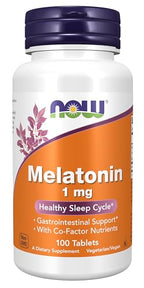 Buy now NOW Foods Supplements, Melatonin 1 mg, with Co-Factor Nutrients, Healthy Sleep Cycle*, 100 Tablets at indiglob india