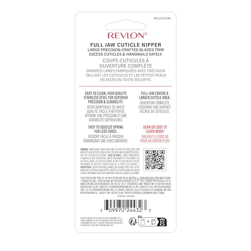 Buy now Revlon Full Jaw Cuticle Nipper, Manicure Tool for Nail Care, Made with Stainless Steel, High Precision Blade, Easy to Squeeze Spring, 1 Count at indiglob india