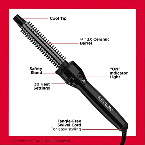 Buy now REVLON Perfect Heat Ceramic Curling Iron Brush, Black, 3/4" at indiglob india