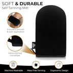 Buy now Self Tanning Mitt Applicator – Ultra Soft Self Tanner Mitt for Applying Tanning Mousse or Lotion – Machine Washable & Reusable Sunless Tanning Glove for Streak-Free Tan - Black at indiglob india