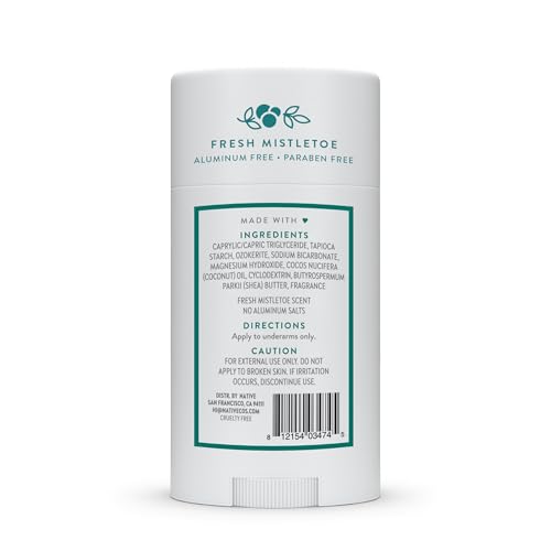Buy now Native Deodorant, Holiday Edition, Fresh Mistletoe Scent, Contains Naturally Derived Ingredients, 72 Hour Odor Control | Deodorant for Women and Men, Aluminum Free with Baking Soda at indiglob india