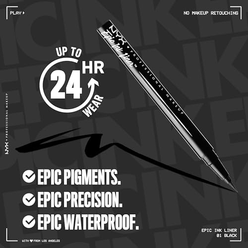 Buy now NYX PROFESSIONAL MAKEUP Epic Ink Liner, Waterproof Liquid Eyeliner with Vegan Formula - Dark Chocolate (Dark Brown Matte) at indiglob india