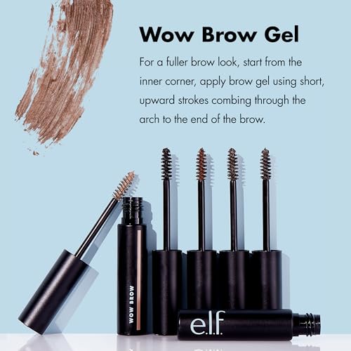 Buy now e.l.f. Wow Brow Gel, Volumizing, Buildable, Wax-Gel Hybrid, Creates Full, Voluminous-Looking Brows, Locks Brow Hairs In Place, Deep Brown at indiglob india