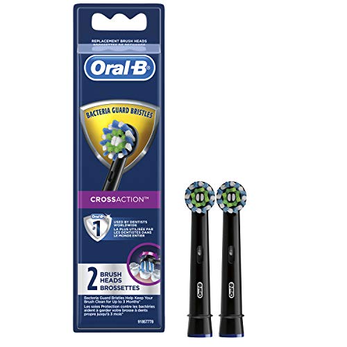Buy now Oral-B CrossAction Electric Toothbrush Replacement Brush Head Refills, Black, 2 Count at indiglob india
