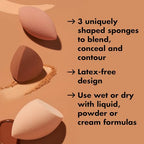 Buy now e.l.f. Total Sponge Set, Multi-use Makeup Sponge Set For Flawless Blending, Great For Powder Or Liquid Concealer & Foundation, Vegan & Cruelty-Free at indiglob india