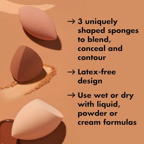 Buy now e.l.f. Total Sponge Set, Multi-use Makeup Sponge Set For Flawless Blending, Great For Powder Or Liquid Concealer & Foundation, Vegan & Cruelty-Free at indiglob india