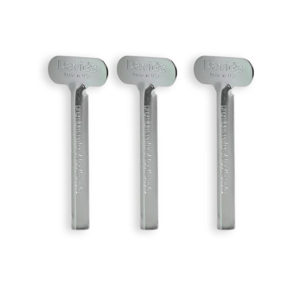Davids Toothpaste Tube Squeezer Recyclable Metal Made in USA 3 Pack