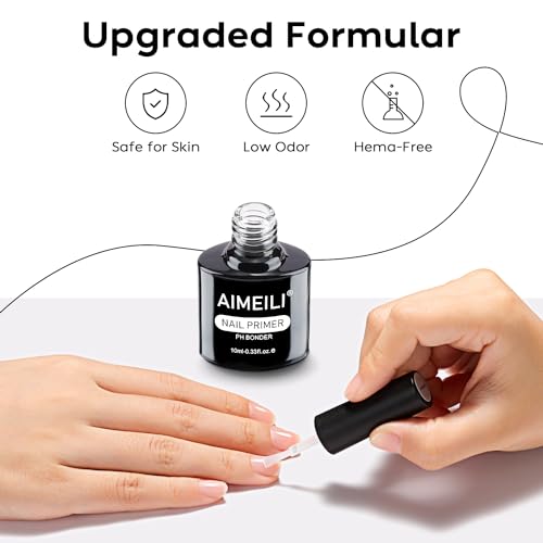 Buy now AIMEILI Nail Prep Bond Primer, U V LED Gel Foundation for Acrylic Powder and Builder Nail Gel at indiglob india