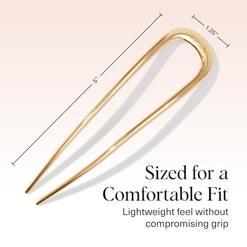 Buy now Kitsch French Hair Pins for Women â€“ Elegant & Durable Metal Hair Fork for Updos, Chignon, Bun & Twist Hairstyles, Secure Hold All Day, Comfortable Fit | Ideal Gifts for Women- Gold, 1pc at indiglob india