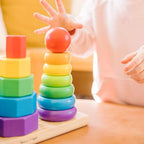 Buy now Melissa & Doug Geometric Stacker - Wooden Educational Toy,25 count(pack of 1) at indiglob india