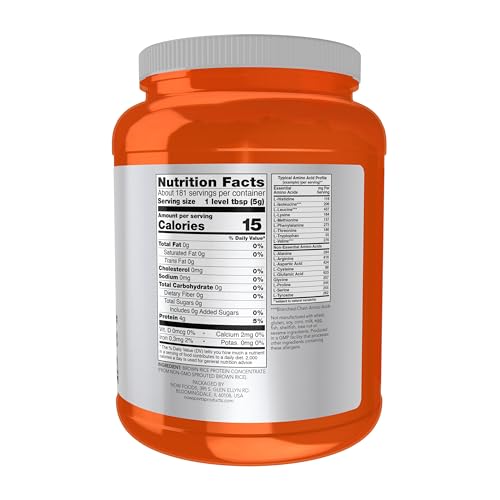 Buy now NOW Foods Sports Nutrition, Sprouted Brown Rice Protein, 80% Protein, Unflavored Powder, 2-Pound at indiglob india