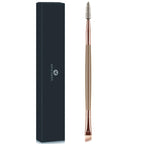 Eyebrow Brush Spoolie Dual Angled Eye Brow Brush Eyelash Comb | Eyebrow Tool for Lining and Shaping Brows or Lashes (Dark Brown)