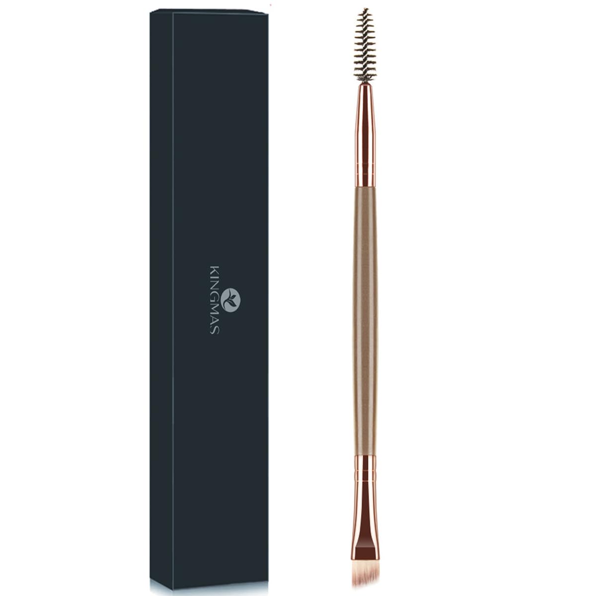 Eyebrow Brush Spoolie Dual Angled Eye Brow Brush Eyelash Comb | Eyebrow Tool for Lining and Shaping Brows or Lashes (Dark Brown)