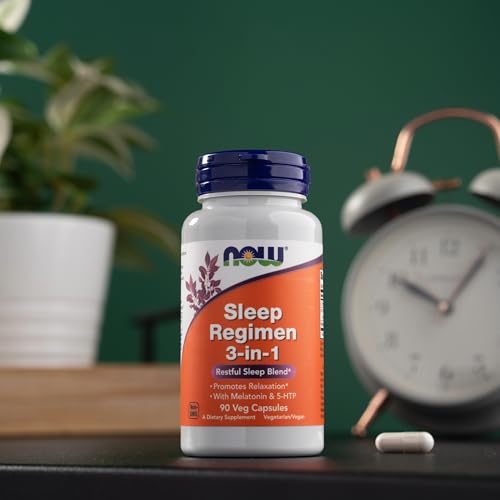 Buy now NOW Foods Supplements, Sleep Regimen 3-In-1, With Melatonin, 5-HTP and L-Theanine, Restful Sleep Blend*, 90 Veg Capsules at indiglob india