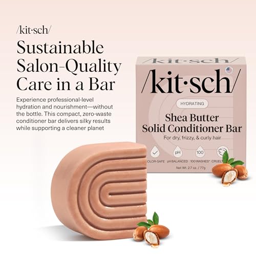 Buy now Kitsch Shea Butter Conditioner Bar Æ’?? Shea Moisture Conditioner for Soft, Hydrated Hair Æ’?? Solid Hair Conditioner for Hair Care Æ’?? Paraben, Sulfate & Silicone-Free, Vegan, Made in USA - 2.7 oz at indiglob india