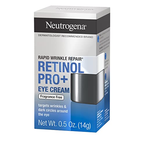 Buy now Neutrogena Rapid Wrinkle Repair Retinol Pro+ Anti-Wrinkle Eye Cream, Targeted Eye Cream for Wrinkles & Dark Circles, Formulated without Fragrance, Dyes, Phthalates, and Parabens, 0.5 oz at indiglob india