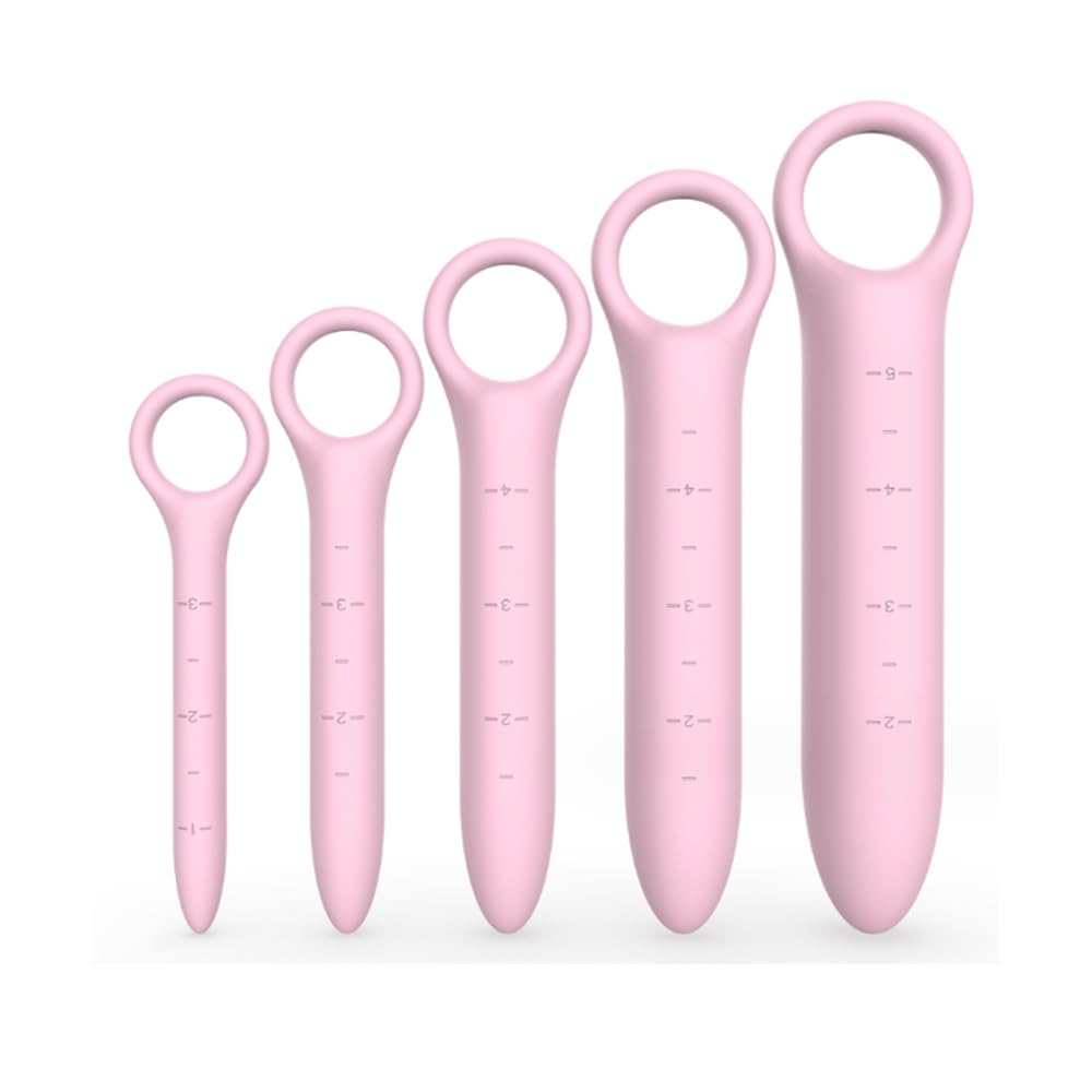 5-Pack Silicone Dilators for Pelvic Floor for Women, Pink