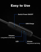 Buy now NANAMI Bluetooth Headphones Wireless Earbuds - Sports Magnetic Neckband Wireless Headsets, HiFi Stereo Deep Bass Updated Bluetooth 5.3 Earphones IPX7 Waterproof with Mic for Gym Running 24h Playtime at indiglob india