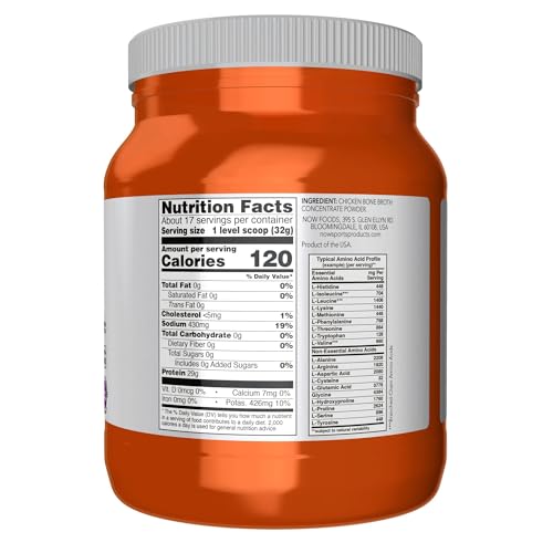 Buy now NOW Foods Sports Nutrition, Chicken Bone Broth Powder made with Premium-Quality Chicken Bone Extract, 1.2-Pound at indiglob india