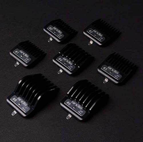 Buy now Andis Master Series Premium Hair Clipper Attachment Comb Set, Clipper Guards Cutting Guides with Metal Clip, Black, 7 Count at indiglob india