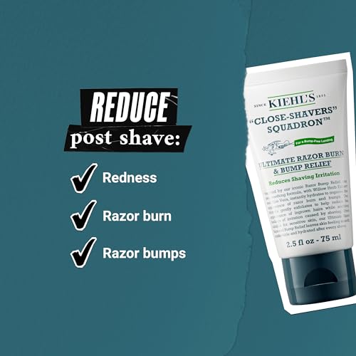 Buy now Kiehl's Ultimate Razor Burn & Bump Relief, Nourishing Men's After Shave Cream, Instantly Cools & Hydrates, Gently Exfoliates, with Aloe Vera & Vitamin E, Paraben-free, for All Skin Types - 2.5 fl oz at indiglob india