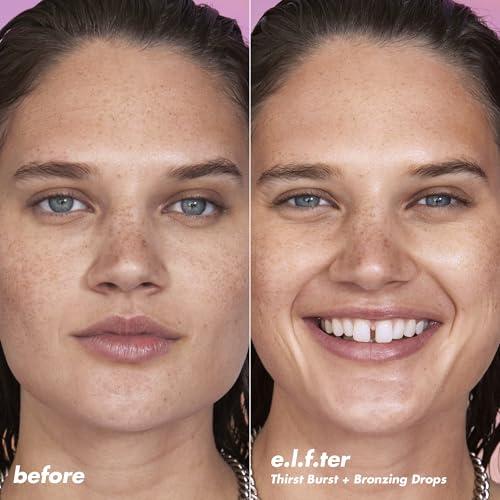Buy now e.l.f. SKIN The Hottest Drops Duo, Holy Hydration! Thirst Burst & Bronzing Skincare Set, For A Dewy, Sun-Kissed Look, Vegan & Cruelty-Free at indiglob india