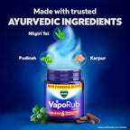 Buy now Vicks Vaporub Relief from Cold, Cough, Blocked Nose, Headache, Body ache, Muscular Stiffness and Breathing Difficulty, 105ml at indiglob india