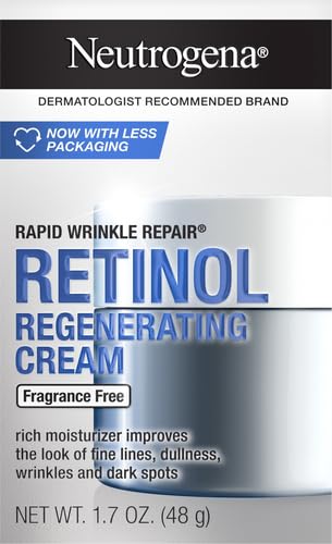 Buy now Neutrogena Rapid Wrinkle Repair Retinol Face Moisturizer, Fragrance Free, Daily Anti-Aging Face Cream with Retinol & Hyaluronic Acid to Fight Fine Lines, Wrinkles, & Dark Spots, 1.7 oz at indiglob india