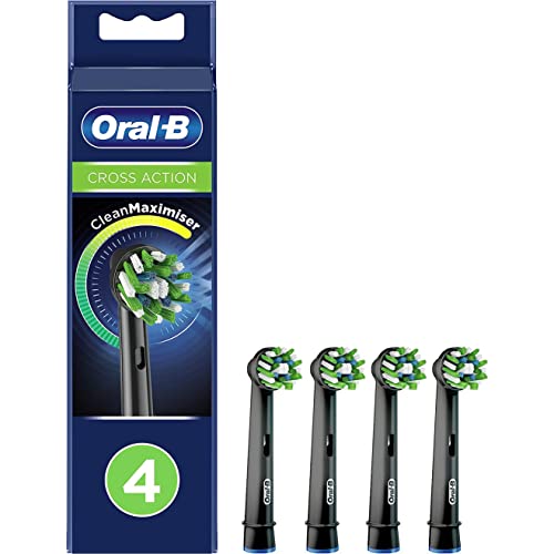 Buy now Oral-B Crossaction Electric Toothbrush Replacement Brush Head Refills, Black , 4 Count (Pack of 1) at indiglob india