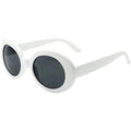 Buy now My Shades - White Oval Round Sunglasses Thick Bold Retro Clout Goggles (White, Smoke), Large Default at indiglob india