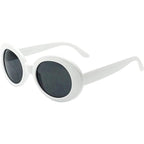 Buy now My Shades - White Oval Round Sunglasses Thick Bold Retro Clout Goggles (White, Smoke), Large at indiglob india