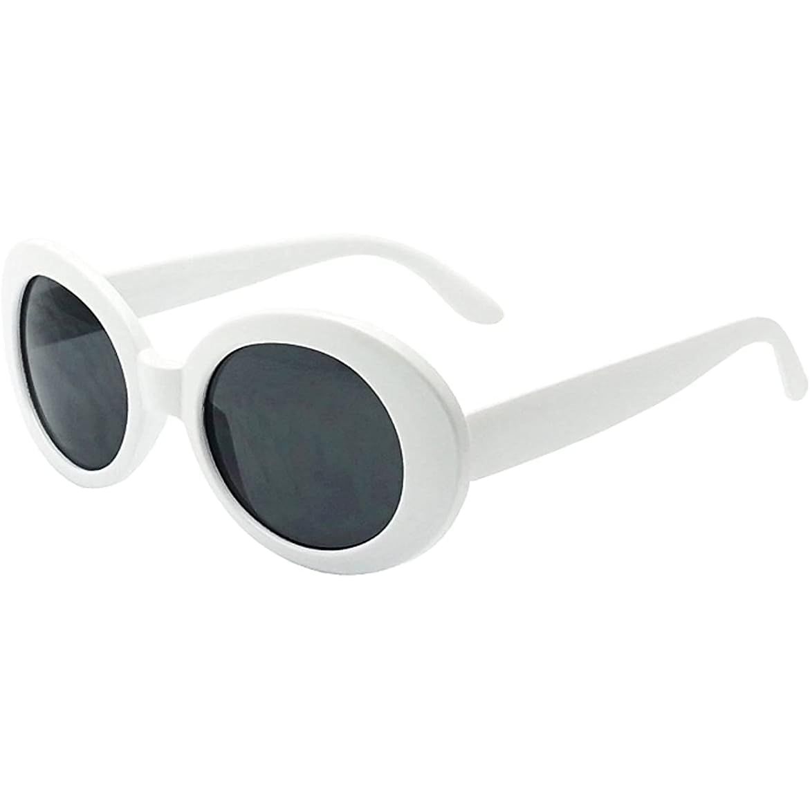 Buy now My Shades - White Oval Round Sunglasses Thick Bold Retro Clout Goggles (White, Smoke), Large at indiglob india