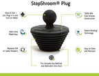 Buy now StopShroom Tub 2 Pack Universal Stopper for Bathtub and Bathroom Sink Drains, Black Plug 2pk, 2 Count at indiglob india