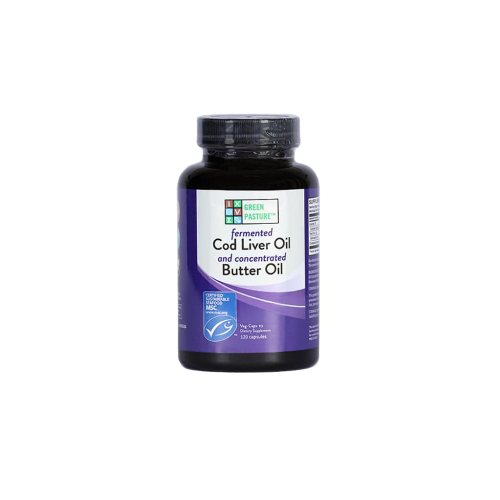 Buy now Green Pasture Fermented Cod Liver Oil Blend and Concentrated Butter Oil Blend - 120 Capsules at indiglob india