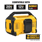 Buy now DEWALT 20V MAX Bluetooth Speaker, 100 ft Range, Durable for Jobsites, Phone Holder Included, Lasts 8-10 Hours with Single Charge (DCR010) at indiglob india