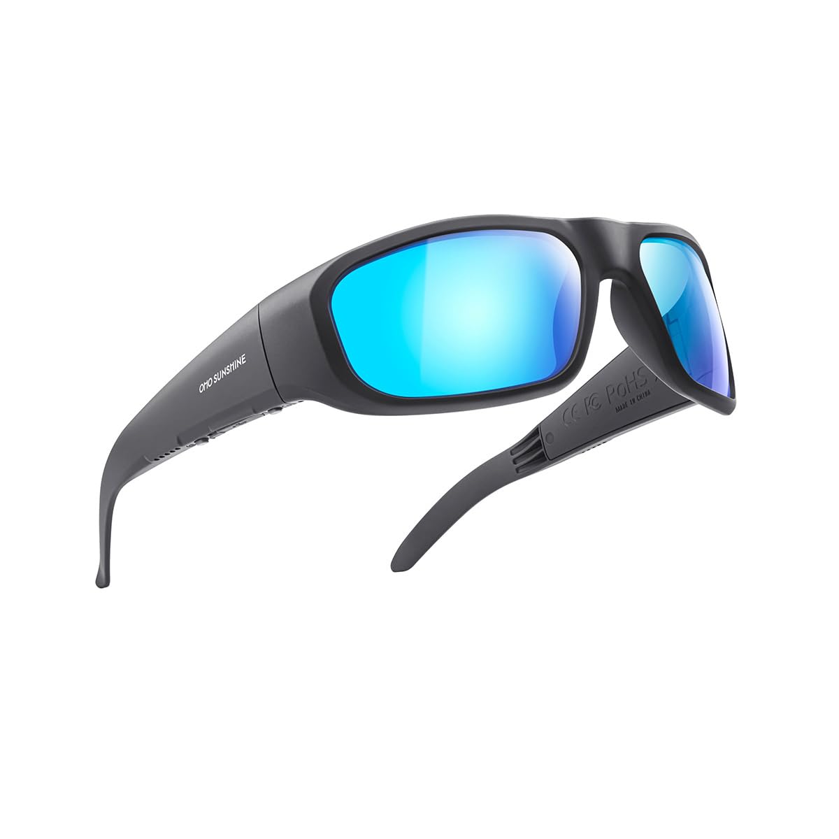 Buy now OhO Smart Glasses, Audio Glasses With Bluetooth Speaker,Reading Glasses With Voice Control and Open Ear,(Men/Women) Black Frame-blue Lens(t8 Style) at indiglob india